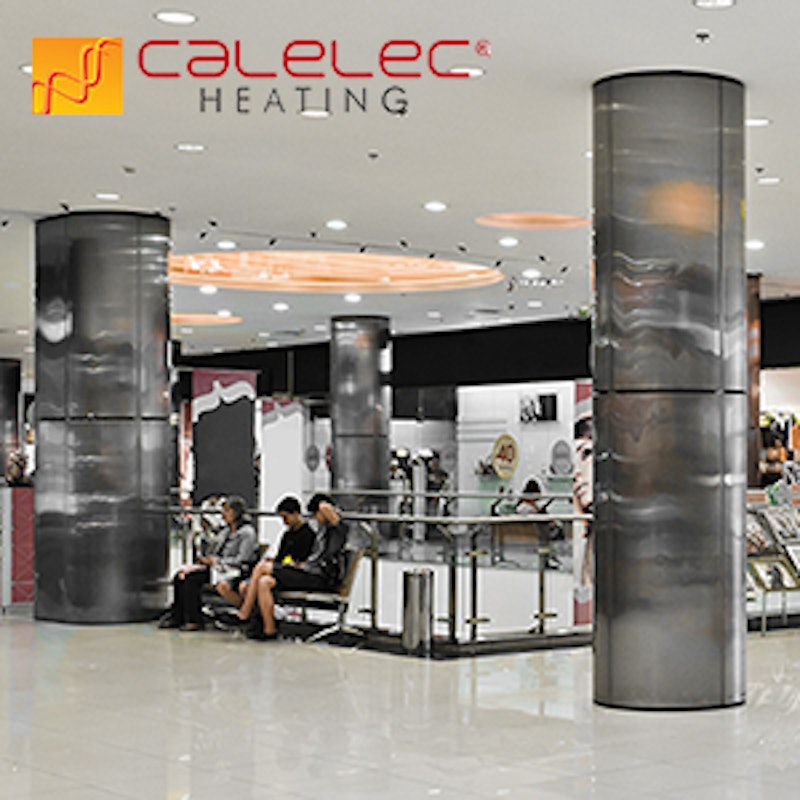 sistema de calefaccion en plaza comercial